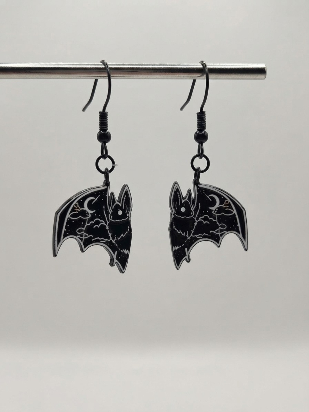 NEW Handmade Black Bat In A Night Sky Design (0368)